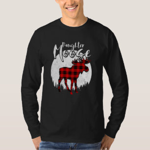 T-shirt Fille Moose Red Plaid Buffalo Famille P Correspond