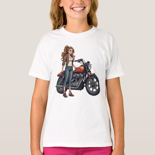 T-shirt Fille motarde (Devant)