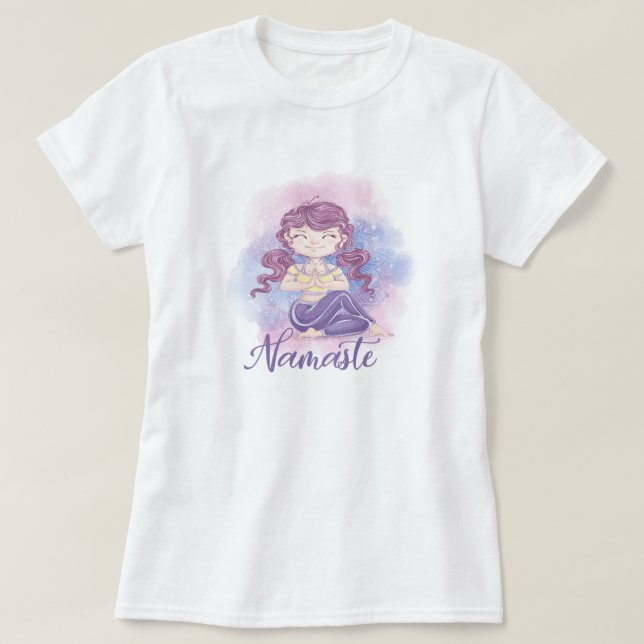T-Shirt Fille Namaste Yoga (Design devant)
