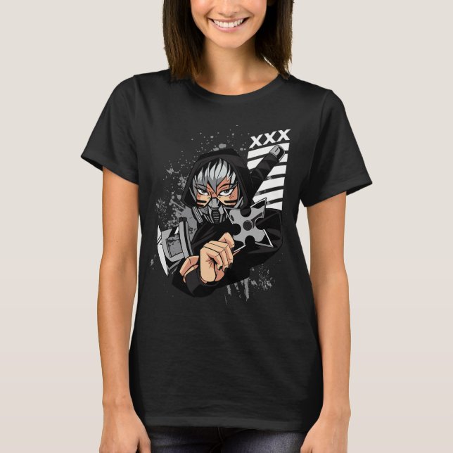 T-shirt Fille ninja. (Devant)