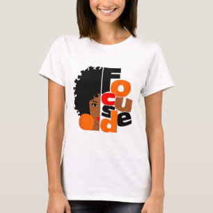 T-shirt Fille noire concentrée Mélanine Art afro-américain