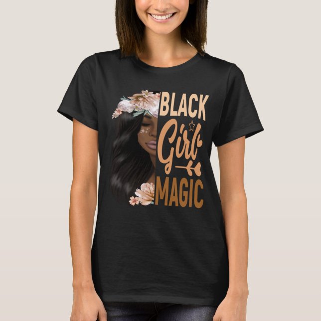 T-SHIRT FILLE NOIRE MAGIQUE (Devant)
