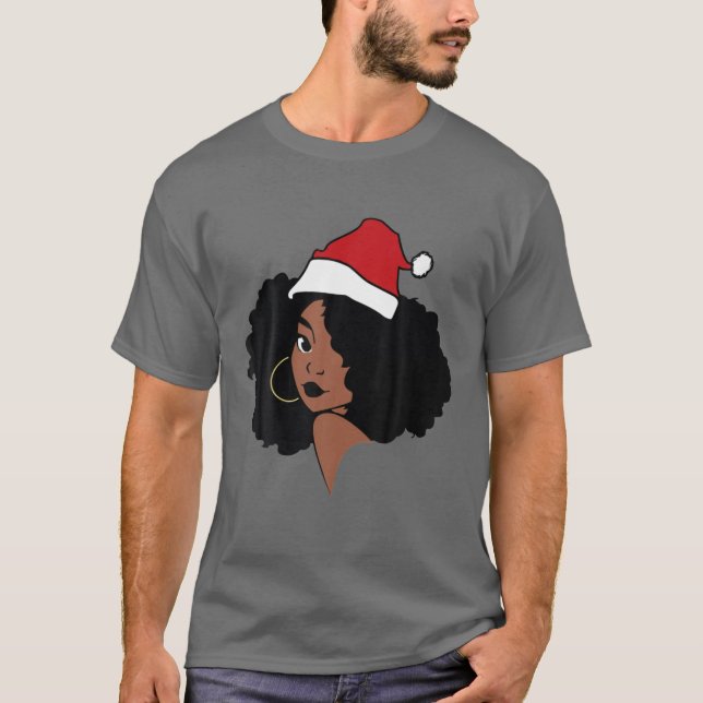 T-shirt Fille noire Noël (Devant)