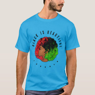 T-shirt Fille noire panafricaine femme rouge vert fierté a