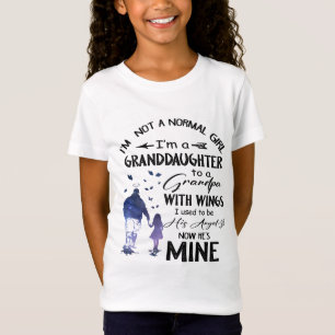 T-Shirt Fille normale Grand-fille Papi avec ailes Ange