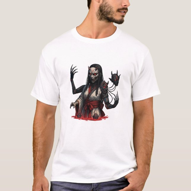 T-shirt Fille Oni Cyberpunk – Membres Robotiques (Devant)