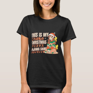 T-shirt Fille Otaku de manga japonais en pyjama de Noël