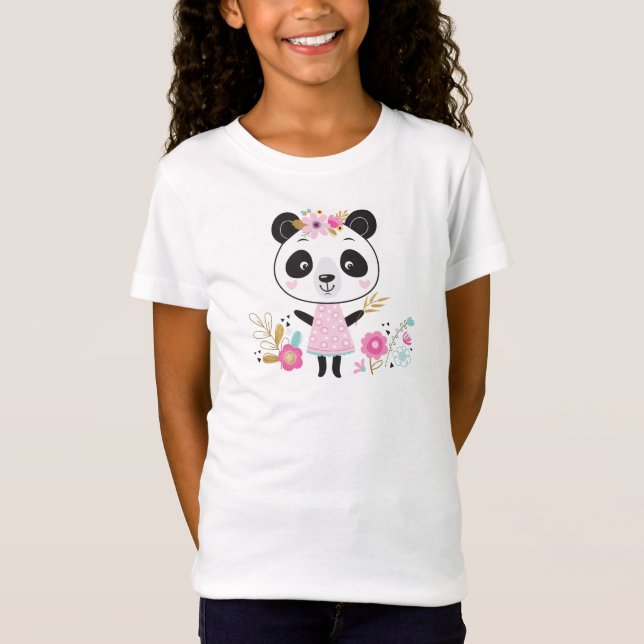 T-shirt fille ours Panda mignonne (Devant)