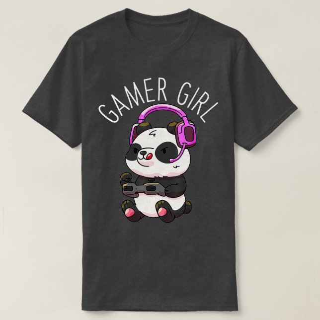 T-shirt Fille Panda Jeux Pandas Vidéo Jeu Femmes Filles Gi (Design devant)