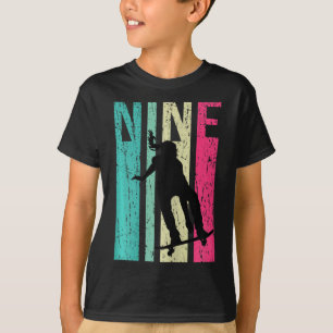 T-shirt Fille patineuse 9 ans anniversaire skateboard pati