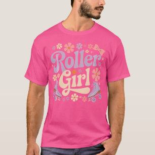 T-shirt Fille patineuse à roulettes 80'S patins à roulette