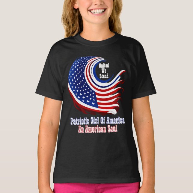 T-shirt Fille patriotique d'Amérique simplement inspirée  (Devant)