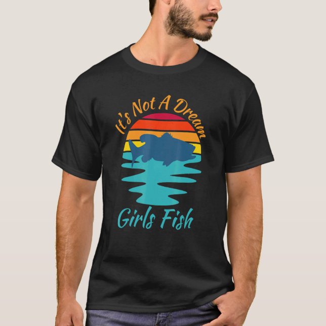 T-shirt Fille Pêcher Ce N'Est Pas Un Rêve Filles Poisson M (Devant)