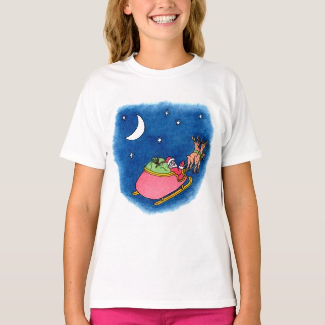 T-shirt fille père Noël (Devant)