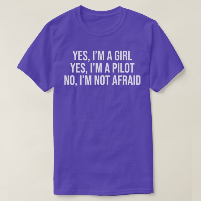 T-shirt Fille Pilote Drôle Oui Je Suis Fille T (Design devant)