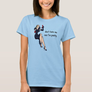 T-shirt Fille pin-up de charme rétro blonde jolie vintage