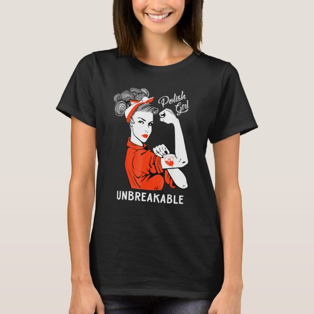 T-shirt Fille polonaise Patrimoine inbrisable Pologne Drap (Devant)