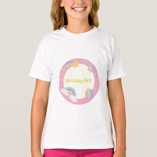 T-shirt Fille Pop It Fidget Anniversaire (Devant)