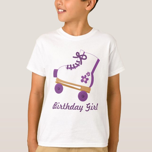 T-shirt Fille pourpre faite sur commande d'anniversaire de (Devant)