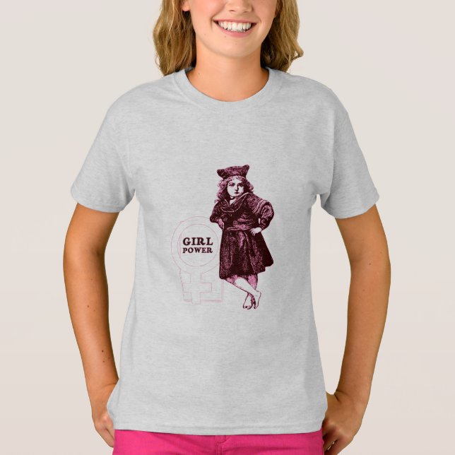 T-shirt Fille Power Vintage (Devant)