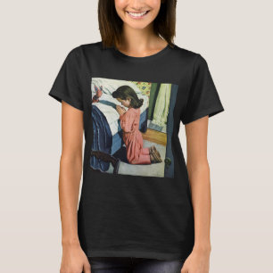 T-shirt Fille priant à l'heure du coucher, la prière du Se