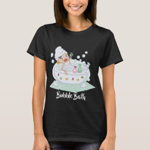 T-shirt Fille Profitant De Bain À Bulle Noir