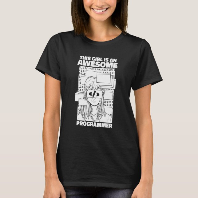 T-shirt Fille programmeuse codant Ingénieur logiciel Dével (Devant)