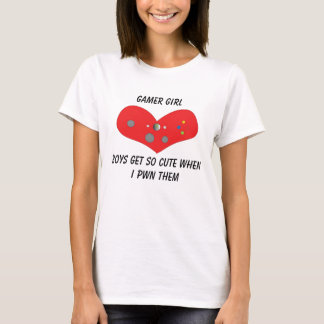 T-shirt Fille Pwns de Gamer mignon