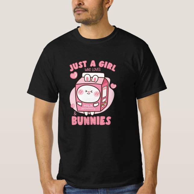 T-SHIRT FILLE QUI ADORE LE LAIT FRAPPÉ BUNNIES (Devant)