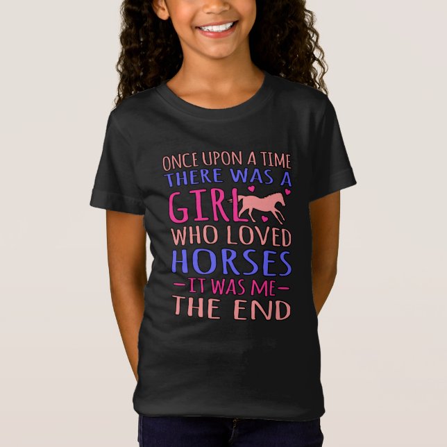T-Shirt Fille Qui Aimait Chevaux Barrel Racer Cheval Cours (Devant)