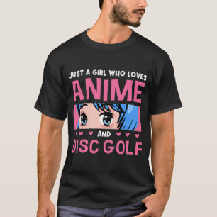 T-shirt Fille Qui Aime Anime Et Disque Golf Anime Anime Av