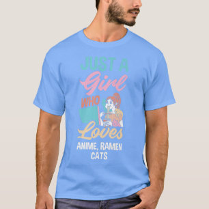 T-shirt Fille Qui Aime Anime Ramen Sketching Funny Anime L