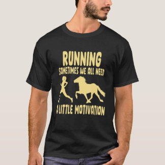T-shirt Fille qui aime courir et les chevaux Nous avons to