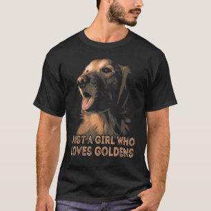 T-shirt Fille qui aime Golden Retrievers Chien Golden Retr