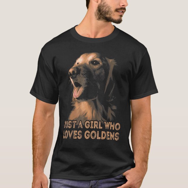 T-shirt Fille qui aime Golden Retrievers Chien Golden Retr (Devant)