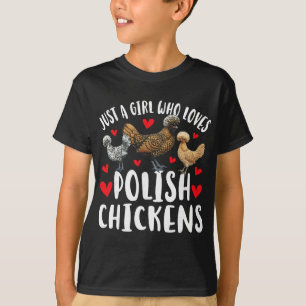 T-shirt Fille qui aime la poule polonaise amoureuse de la