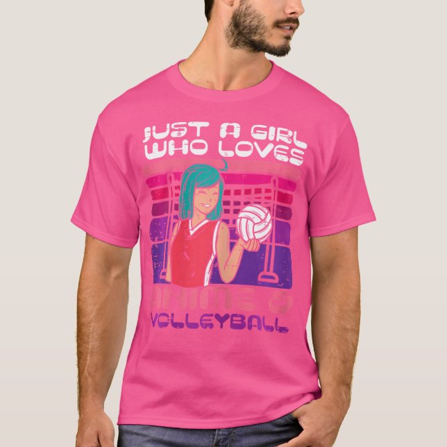 T-shirt Fille Qui Aime Le Joueur De Volley-Ball Otaku Fill (Devant)