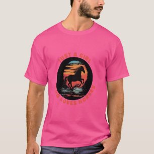 T-shirt Fille qui aime les chevaux drôle L'heure équestre