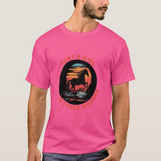 T-shirt Fille qui aime les chevaux drôle L'heure équestre