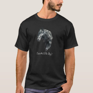 T-shirt Fille qui aime les chevaux Friesian Black Horse Lo