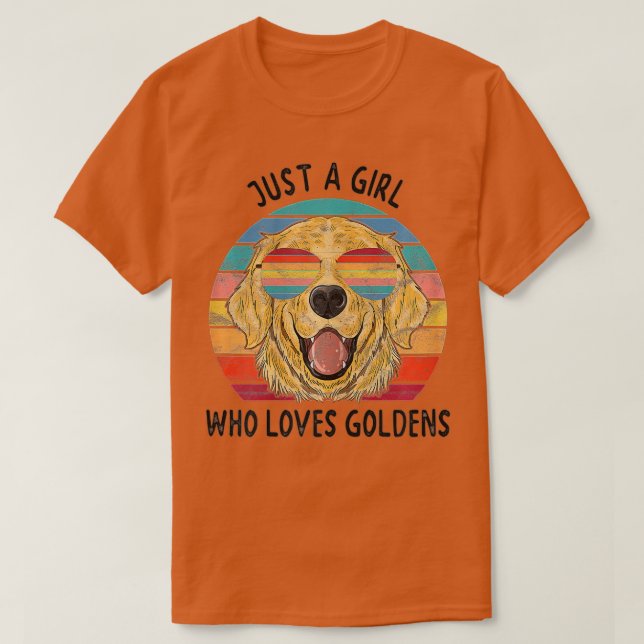 T-shirt Fille qui aime les Golden Retrievers Dons de chien (Design devant)