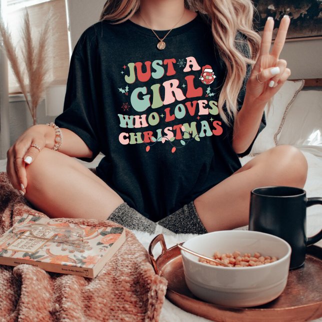 T-shirt Fille qui aime Noël (Créateur téléchargé)