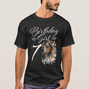 T-shirt Fille qui fête ses 7 ans amoureuse de chevaux