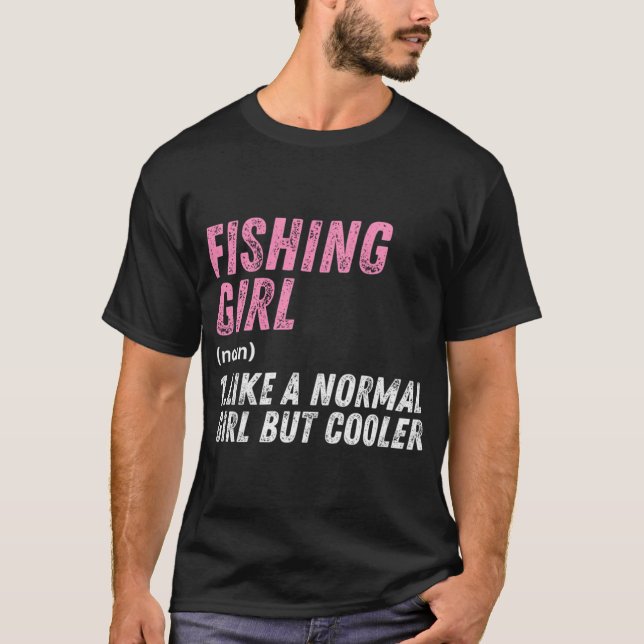 T-shirt Fille qui pêche comme une fille normale mais plus  (Devant)