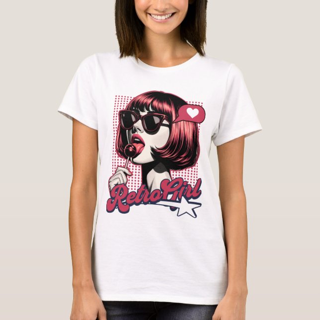 T-shirt fille rétro (Devant)
