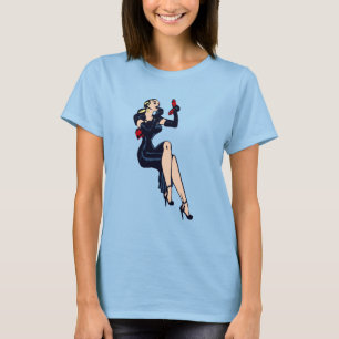 T-shirt Fille Rétro Blonde Jolie Vintage Glamour Épinglée