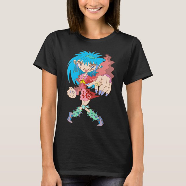 T-shirt Fille rétro cyberpunk. (Devant)