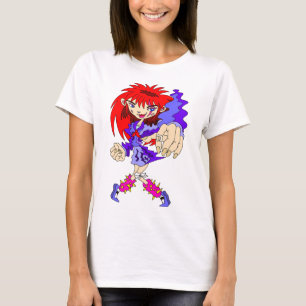 T-shirt Fille rétro cyberpunk.