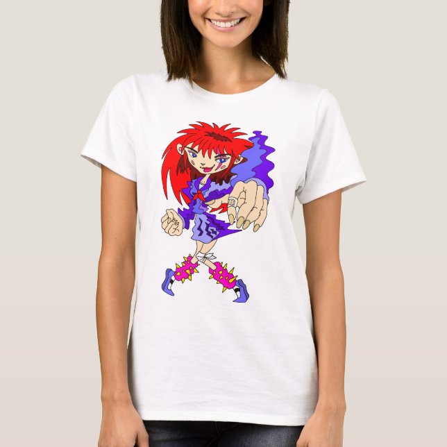 T-shirt Fille rétro cyberpunk. (Devant)