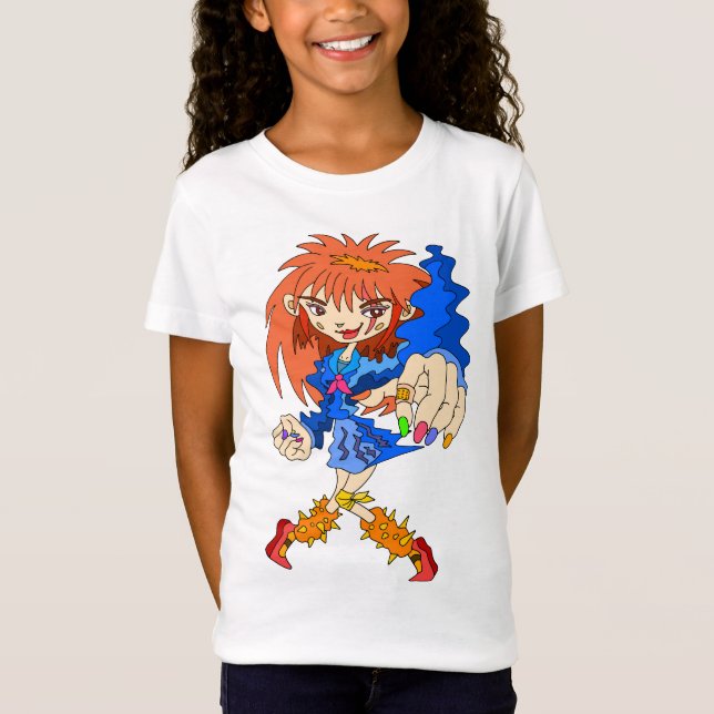 T-Shirt Fille rétro cyberpunk. (Devant)
